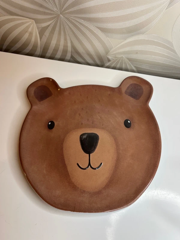 Lėkštė mažyliams su meškiuko veidu