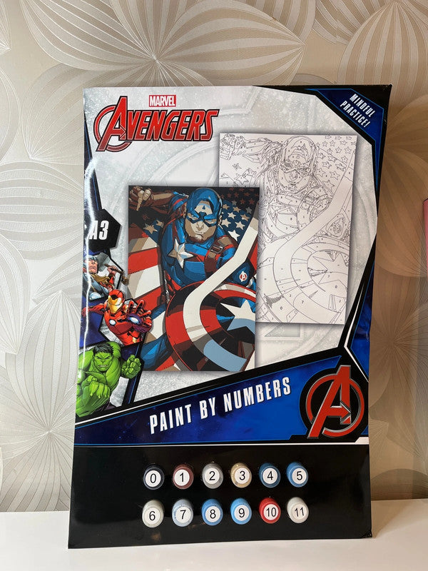 Kūrybinis tapymo pagal skaičius rinkinys „Avengers – Paint by Numbers“