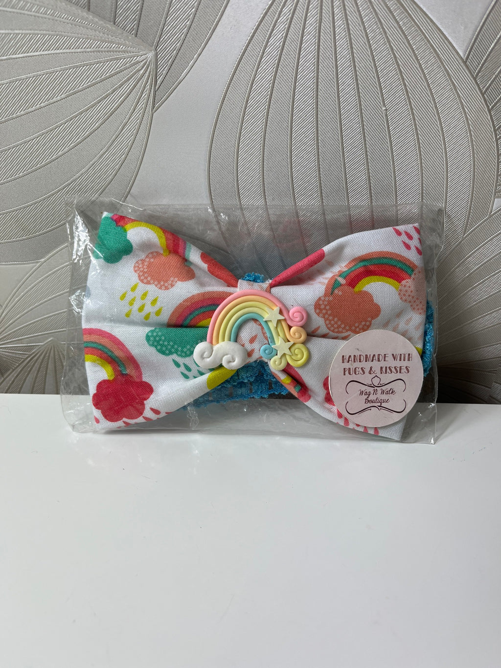 Vaikiška galvajuostė su vaivorykšte ir debesėliu