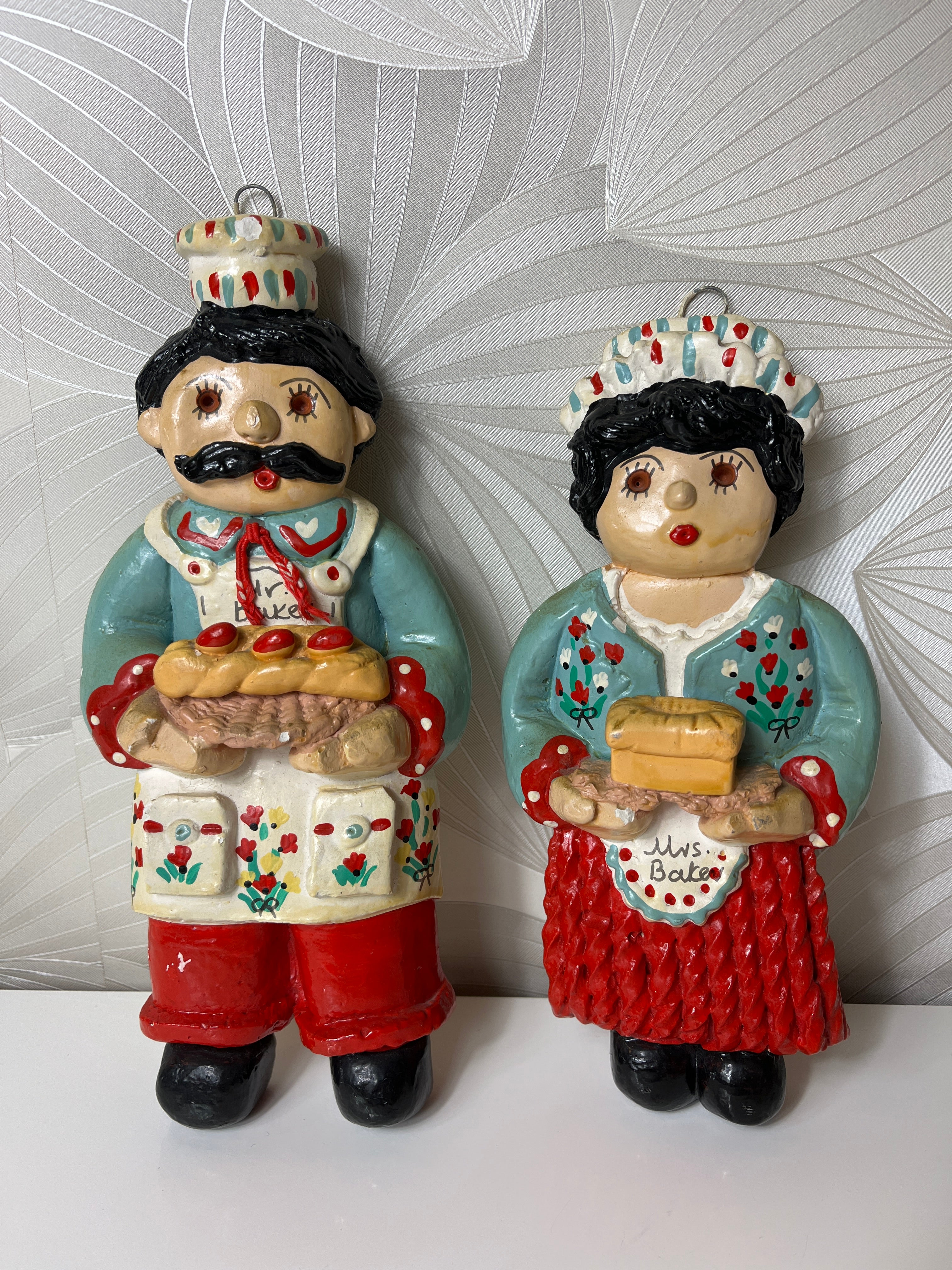 Vintažinės rankų darbo lėlės „Ponia ir Ponas Kepėjai“