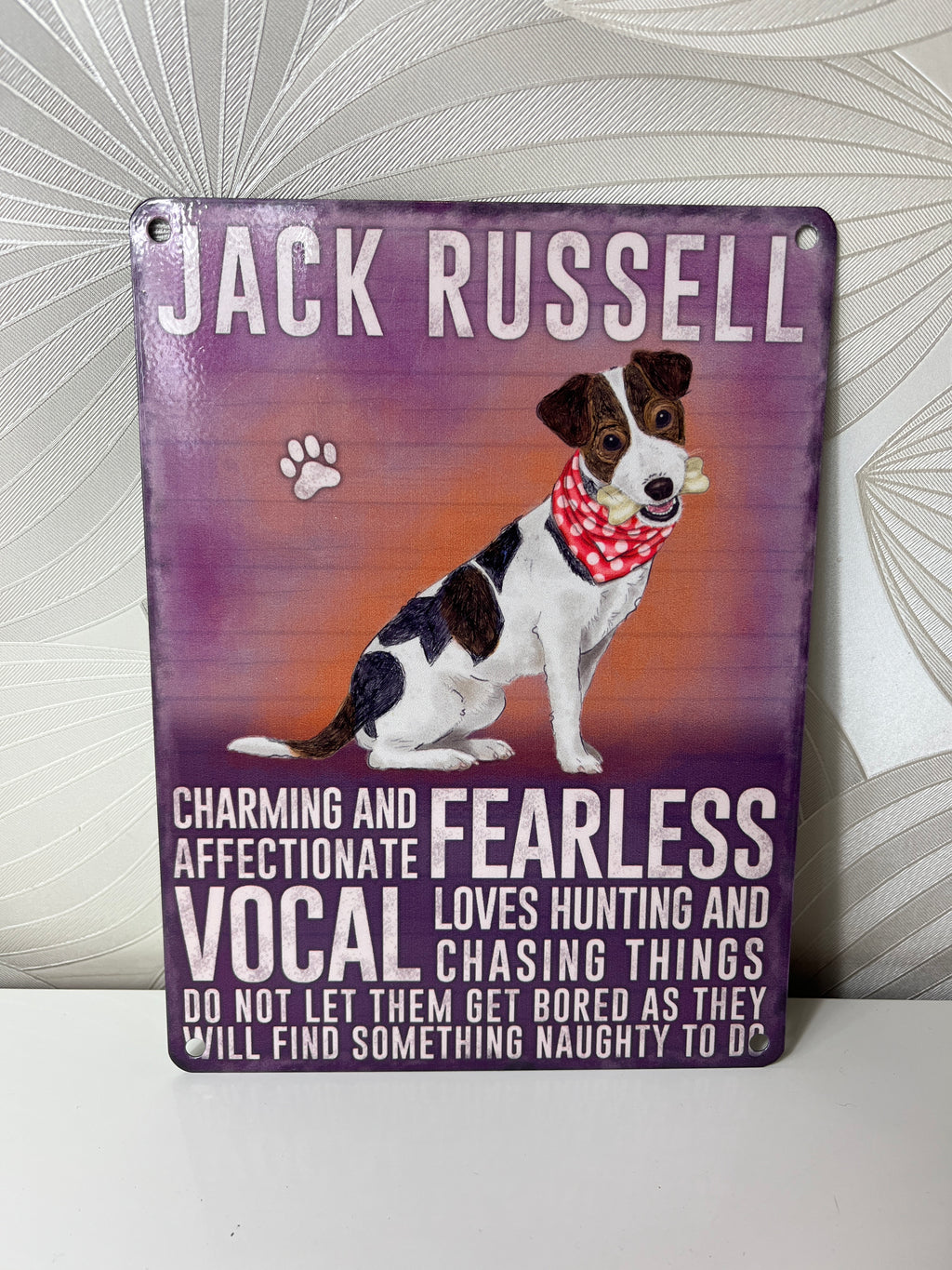 Dekoratyvinė metalinė lentelė „Jack Russell“