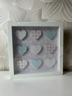 Dekoratyvinė širdelių rėmelio kompozicija