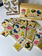 Medinių domino žaidimas su gyvūnais