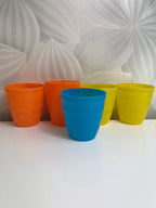 Spalvotų plastikinių stiklinių rinkinys (5 vnt.)