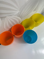 Spalvotų plastikinių stiklinių rinkinys (5 vnt.)