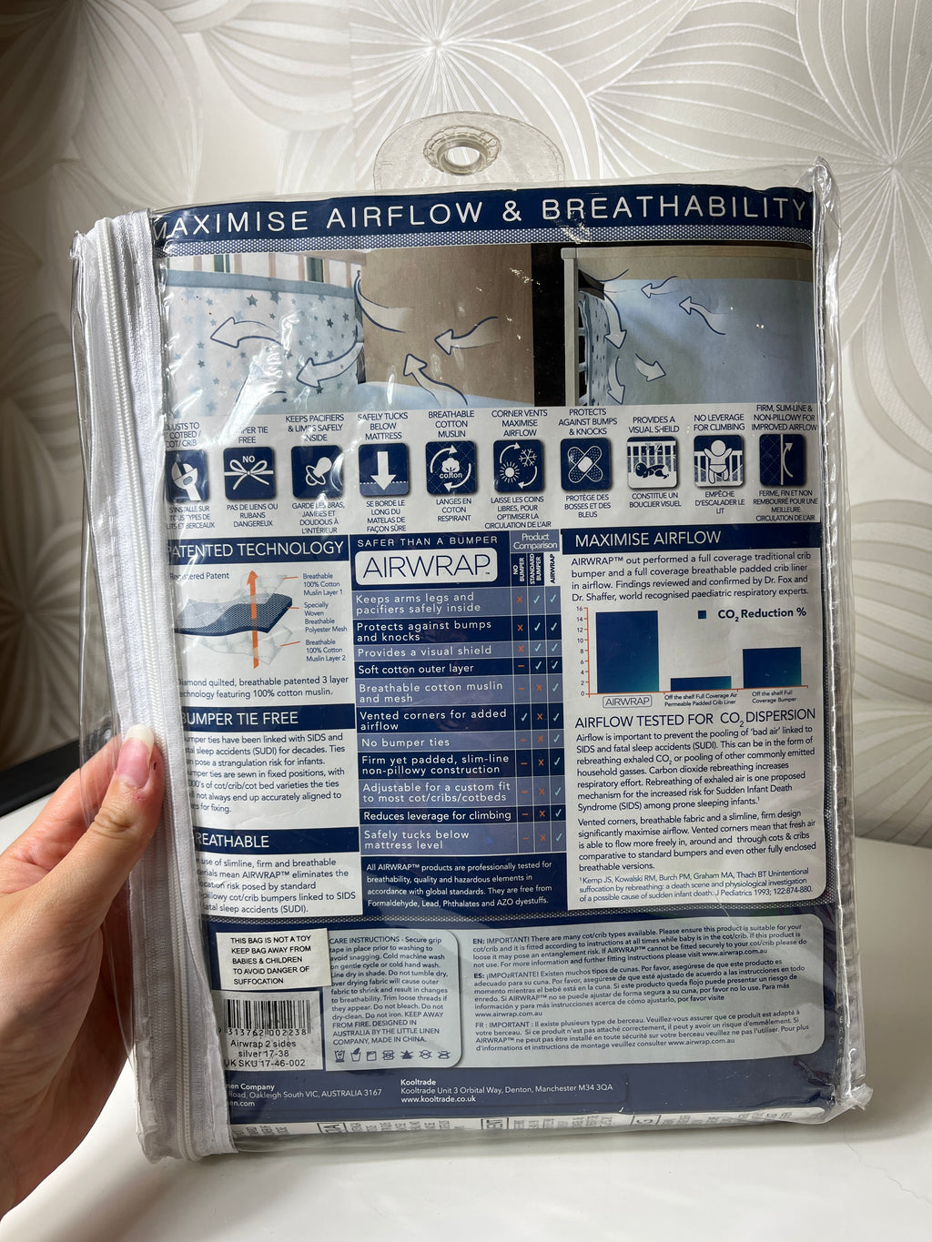 Kūdikių lovytės apsauga „Airwrap“ (1 šonui)