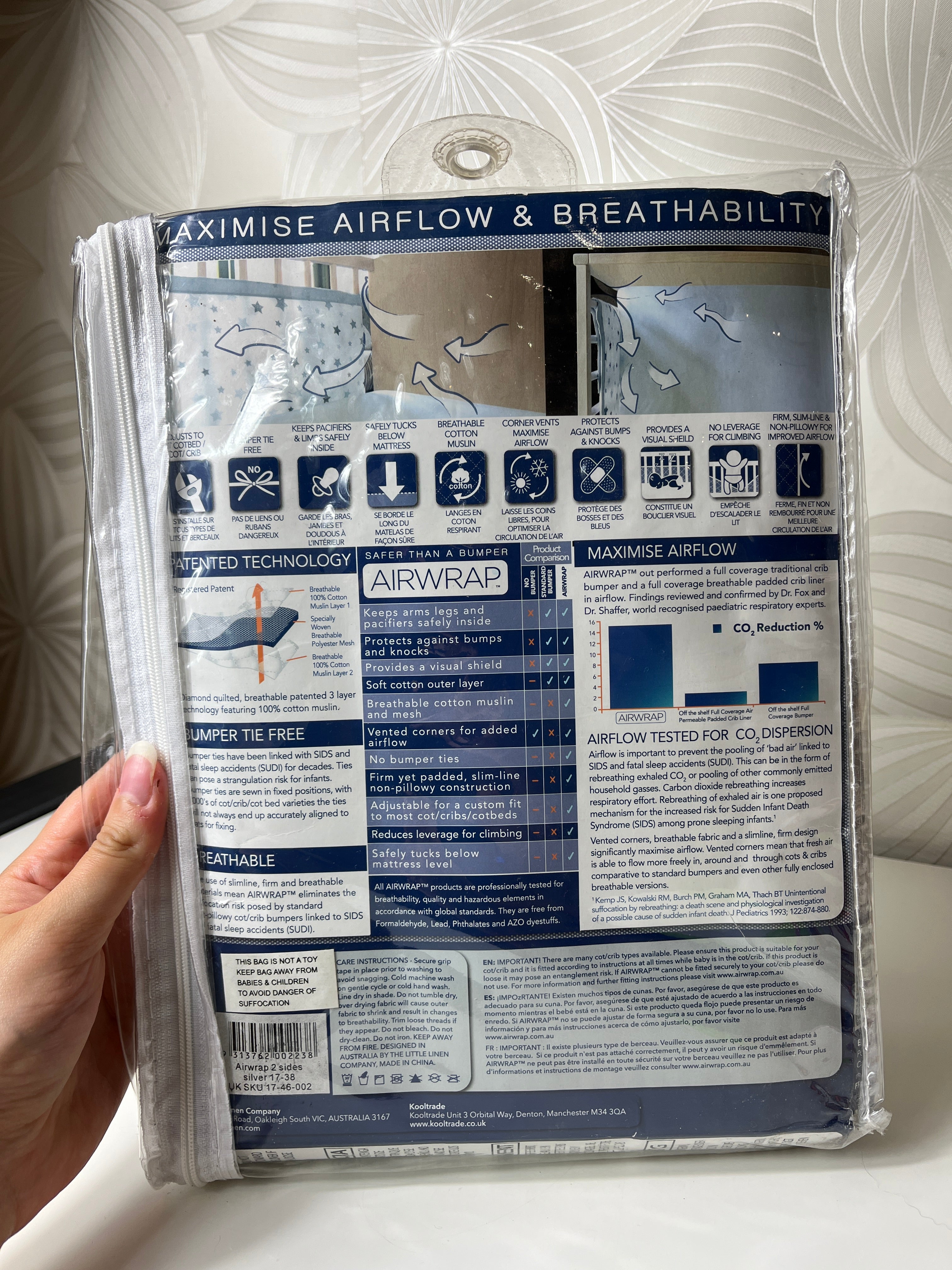 Kūdikių lovytės apsauga „Airwrap“ (1 šonui)