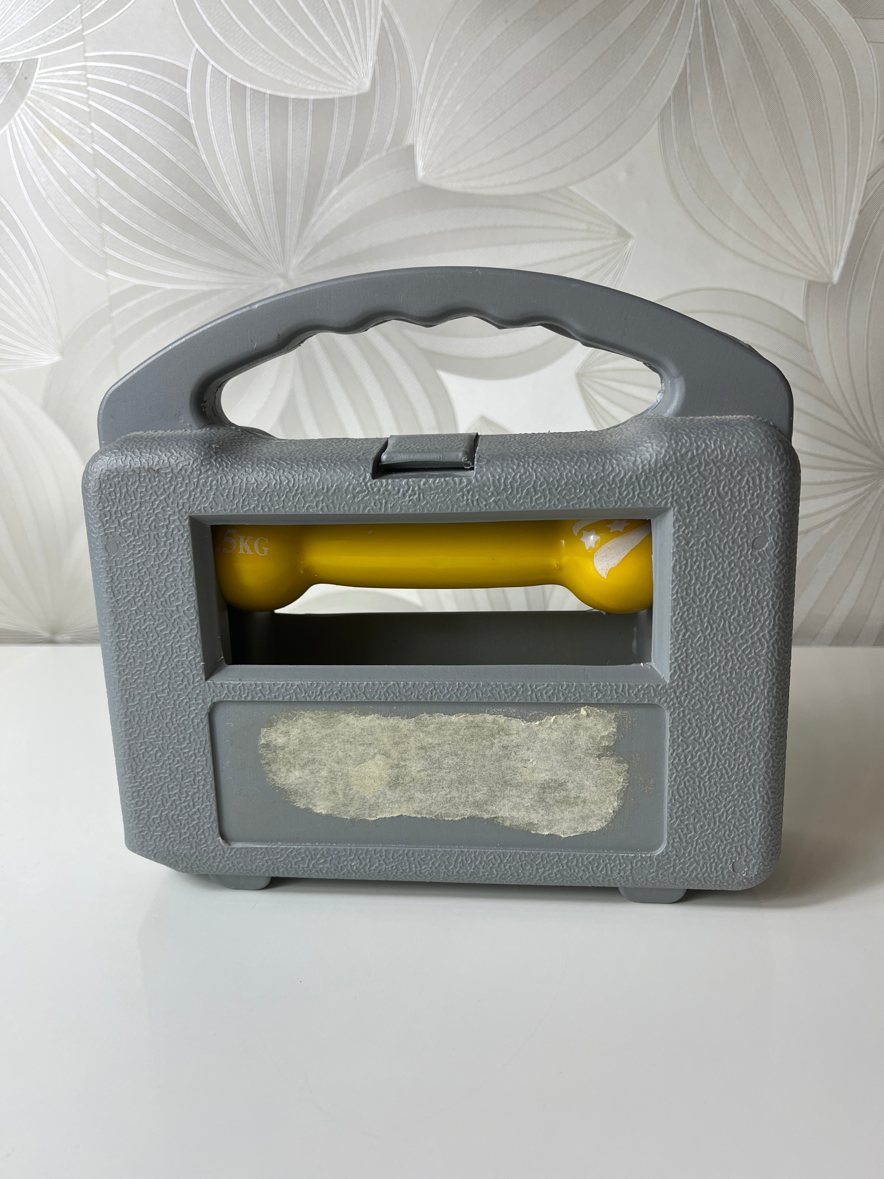 Geltonų svarmenų rinkinys su dėžute (2 x 0,5 kg)