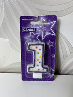 Šventinė žvakutė su skaičiumi „1“