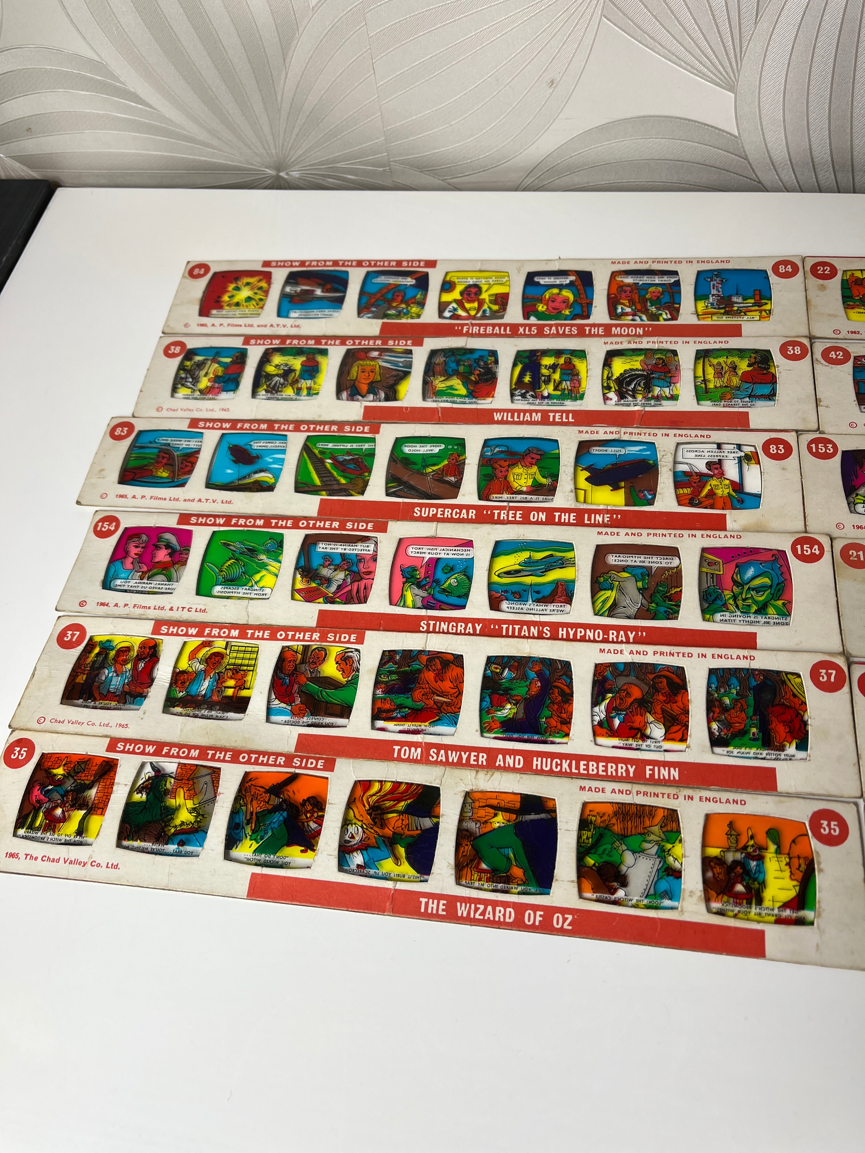 Vintažinės kino skaidrės – komiksai (12 vnt.)