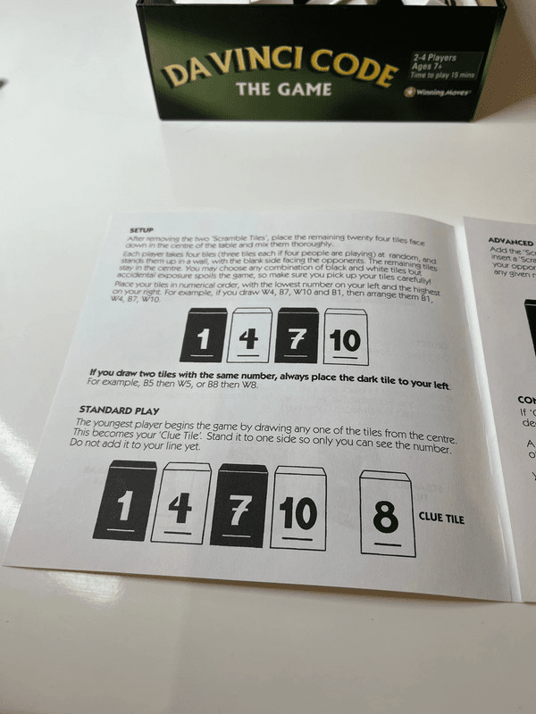 Stalo žaidimas „Da Vinci Code: The Game“ - Daiktų atokvėpis