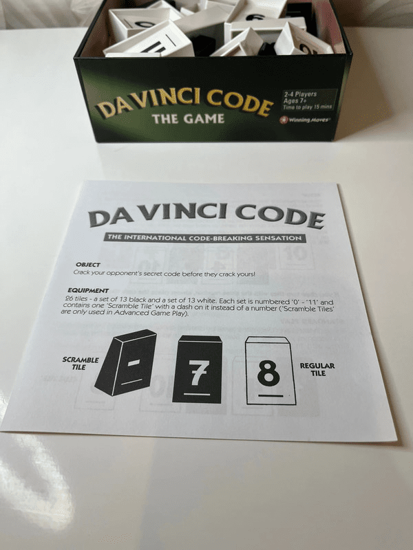 Stalo žaidimas „Da Vinci Code: The Game“ - Daiktų atokvėpis